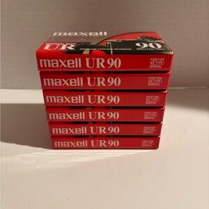 Maxell UR90 Cassette Tapes - 6 new sealed blank cassettes